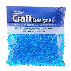 Faceted Beads, 6mm, Turquoise Trans, 480pc Pkg