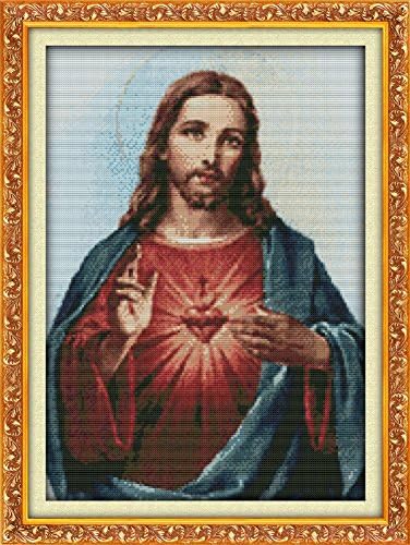 Beverly Stamped Cross Stitch Kit The Sacred Heart of Jesus