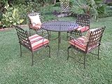 Santa Fe Iron Dining Group Set of Five (Matte Brown) (39"W x 29"H x 39"D)