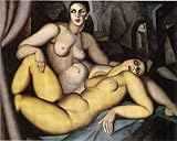 IMAGE OF Ready to hang paintings on stretched canvas - Tamara de Lempicka - 24 x 20 inches - The two frien...