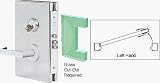 CRL 6x10 LH Brushed Stainless Finish Center Lock with Deadlatch in Passage Lock Function