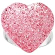 Light Pink Sparkler Heart Adjustable Ring