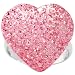 Light Pink Sparkler Heart Adjustable Ring