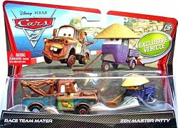 Disney Pixar Cars 2 - Race Team Mater & Zen Master Pitty 1:55 Scale Die-Cast 2-Pack