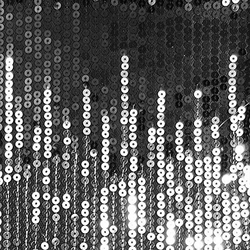 Rare Luxuary Shiny Sequins Decorative Tassel Table Runner Cloth (silver+black)