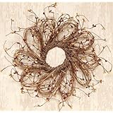CWI Gifts Burgundy and Gold Flower Shape Pip Wreath, 12-Inch