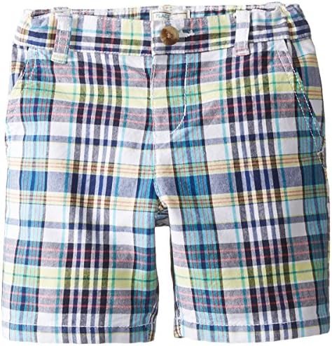 The Children's Place Little Boys' Plaid Short, White, 2T