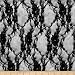 Ben Textiles Giselle Stretch Floral Lace Fabric, Black, Fabric by the yard