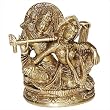 Love Gifts Lord Krishna and Radha Brass Sculpture 3.25 x 2.5 x 2 inches (krishnab007)