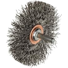 Weiler Narrow Face Wire Wheel Conflex Brush, Round Shank, Steel, Crimped Wire