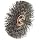 Weiler Narrow Face Wire Wheel Conflex Brush, Round Shank, Steel, Crimped Wire