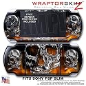 Chrome Skulls on Fire WraptorSkinz Skin and Screen Protector Kit fits Sony PSP Slim