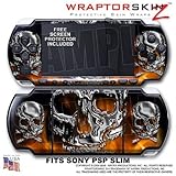 Chrome Skulls on Fire WraptorSkinz Skin and Screen Protector Kit fits Sony  ....
