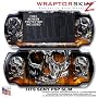 Chrome Skulls on Fire WraptorSkinz Skin and Screen Protector Kit fits Sony PSP Slim