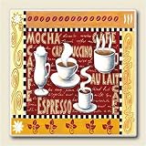 AbsorbaStone Coaster set~ Coffee Group ~ 4 Tile Drink Coasters ~ code 701