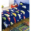 Cars Navy Blue Kids Childrens Boys Single Bed Size Duvet Cover Quilt Set