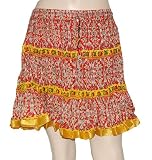 Valentine Day Gift Skirts Marvelous Cotton Short Skirt with Block Print Work