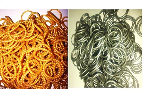 Loom Rubber Bands 300 Pearl mix Silver and 300 Pearl Gold Refill Silicone Bands with Clips and Loom Tool