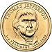2007 Thomas Jefferson Presidential $1 Coin - 3rd President, 1801-1809