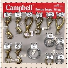Campbell 0720056 131 Piece 12" x 12" Bronze Snaps and Welded Rings Display Assortment