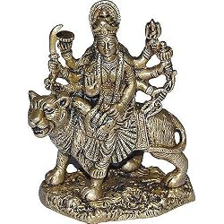 Durga Hindu Goddess Religious Statue Brass Figurines