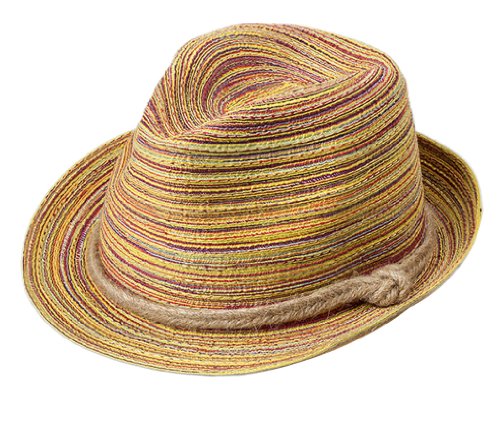 Womdee Bohemia Braid Roll Up Rainbow Straw Sun Hat Jazz Hat With Accessory