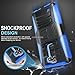 LG K8 V (2016) Case, TJS Dual Layer Hybrid Shock Absorbing Impact Resist Rugged Kickstand Armor Drop Protection Case with Belt Clip Holster For LG K8 V / LG VS500 (Blue/Black)