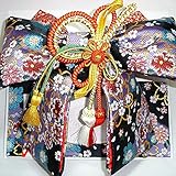 七五三 結び帯315番 3サイズ3色/M(5歳用) 黒