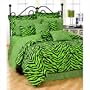 Zebra Print Bed in a Bag - Lime Green/Black Queen