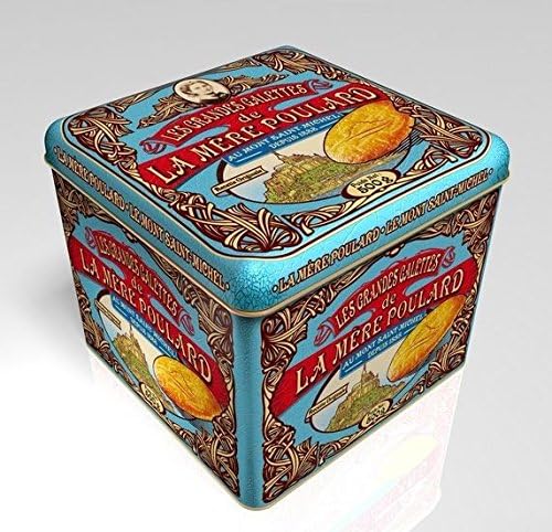 La Mere Poulard Galettes - Large Shortbread cookies from France, Metal Gift tin 17.6oz