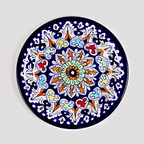 V 022 - rangoli hand made bowl ceramic blue and white pottery