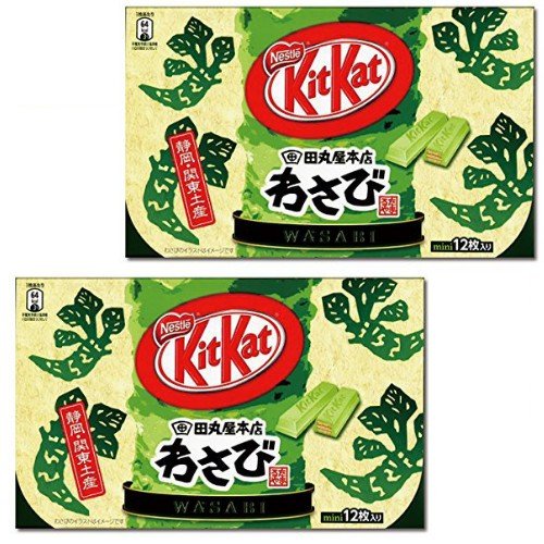 Japanese Kit Kat - Wasabi Chocolate Box 5.2oz (12 Mini Bar) 2 Packs!