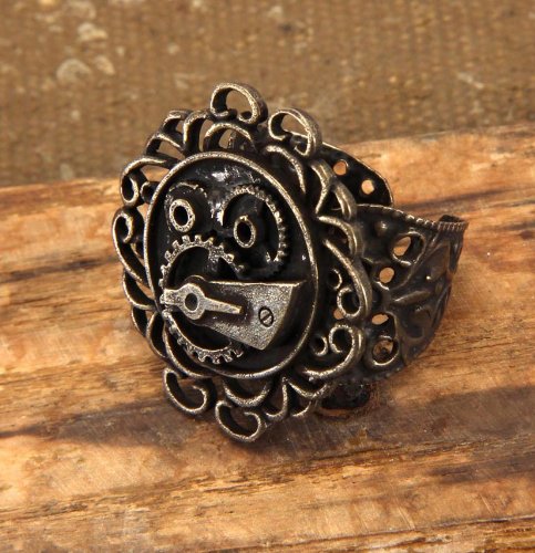 Steampunk Single Antique Gear Ring