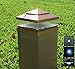 (12 Pack) Garden Sunlight Plastic Copper 5x5 Outdoor 5 LED 78lumens Solar Light Post Cap Light