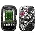 Sparkling Black Skull with Pink Eye Patch Full Diamond Rhinestone Snap on Hard Skin Cover Case for Palm Pre