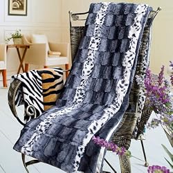 Blancho Bedding - [Leopard Cat] Micro Mink Fur Throw Blanket w/ 14.5 OZ filling (50 by 70 inches)