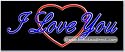 I Love You, Logo Neon Sign (13"H x 32"L x 3"D)