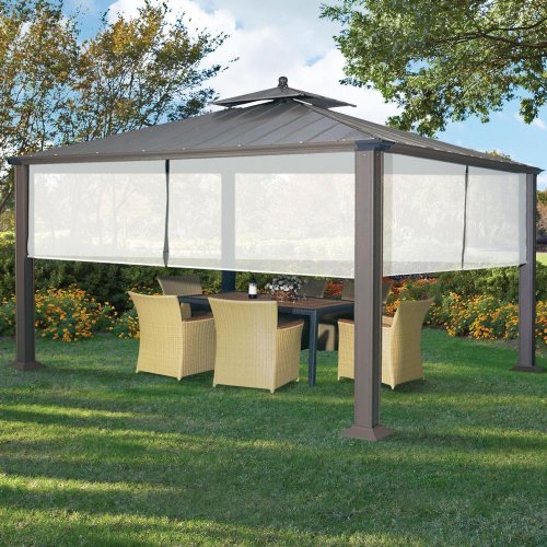 Two-Tier Hardtop Gazebo with Shades