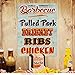Barbecue Food Menu BBQ Restaurant Kitchen Metal Sign 12 x 16