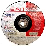 SAIT 20081 Type 27 7-Inch x 1/4-Inch x 7/8-Inch 8500 Max RPM Grade A24N Fast Depressed Center Grinding Wheel - 25 Pack
