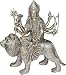 Brass Statue Hindu Goddess Durga Sitting on Lion 9 x 3.75 x 10.5 inches (durgab003)