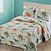 2 pc Twin Size Quilt Bedspread Kids/Teens Boys Dinosaurs Army Green Blue Orange Multicolor Bedding New