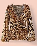Leopard-print surplice tee