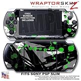 Abstract 02 Green WraptorSkinz Skin and Screen Protector Kit fits Sony PSP  ....