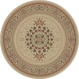 Universal Rugs 104672 Ivory 6 Round Area Rug, 5-Feet 3-Inch Round
