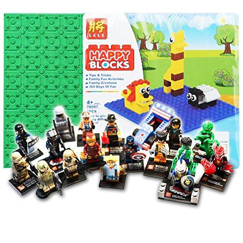 Green LEGO ® Base Plate with Bonus Random Lego Pack That Can Provide Avengers, LOTR, Harry Potter, Star Wars, Simpsons, Knights, X-Men, and More Mini Figurines *SOLD &amp; SHIPPED FROM US*