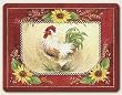 Large Cutting Board ~ Chanticleer Rooster ~ made of tempered glass ~ code 286