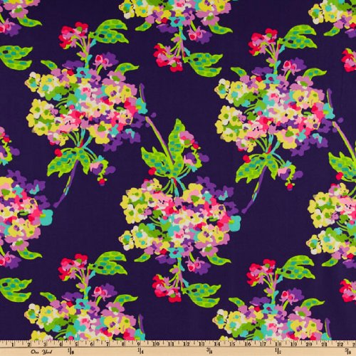 Amy Butler Love Water Bouquet Midnight Fabric By The Yard
