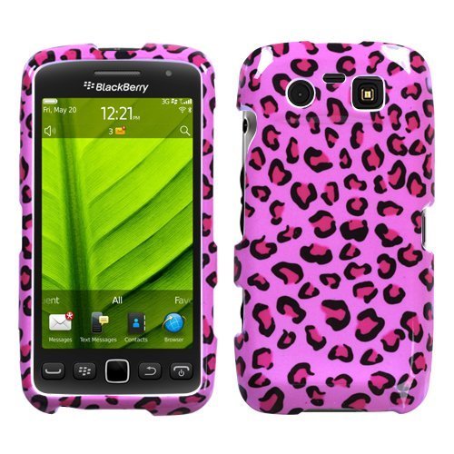 Pink Leopard Skin Phone Protector Faceplate Cover For RIM BLACKBERRY 9850(Torch), 9860(Torch)