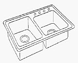 Double Bowl Offset Deck Sink (NLB250)